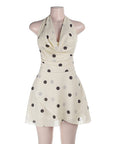 Vintage Style V-Neck Polka Dot Dress
