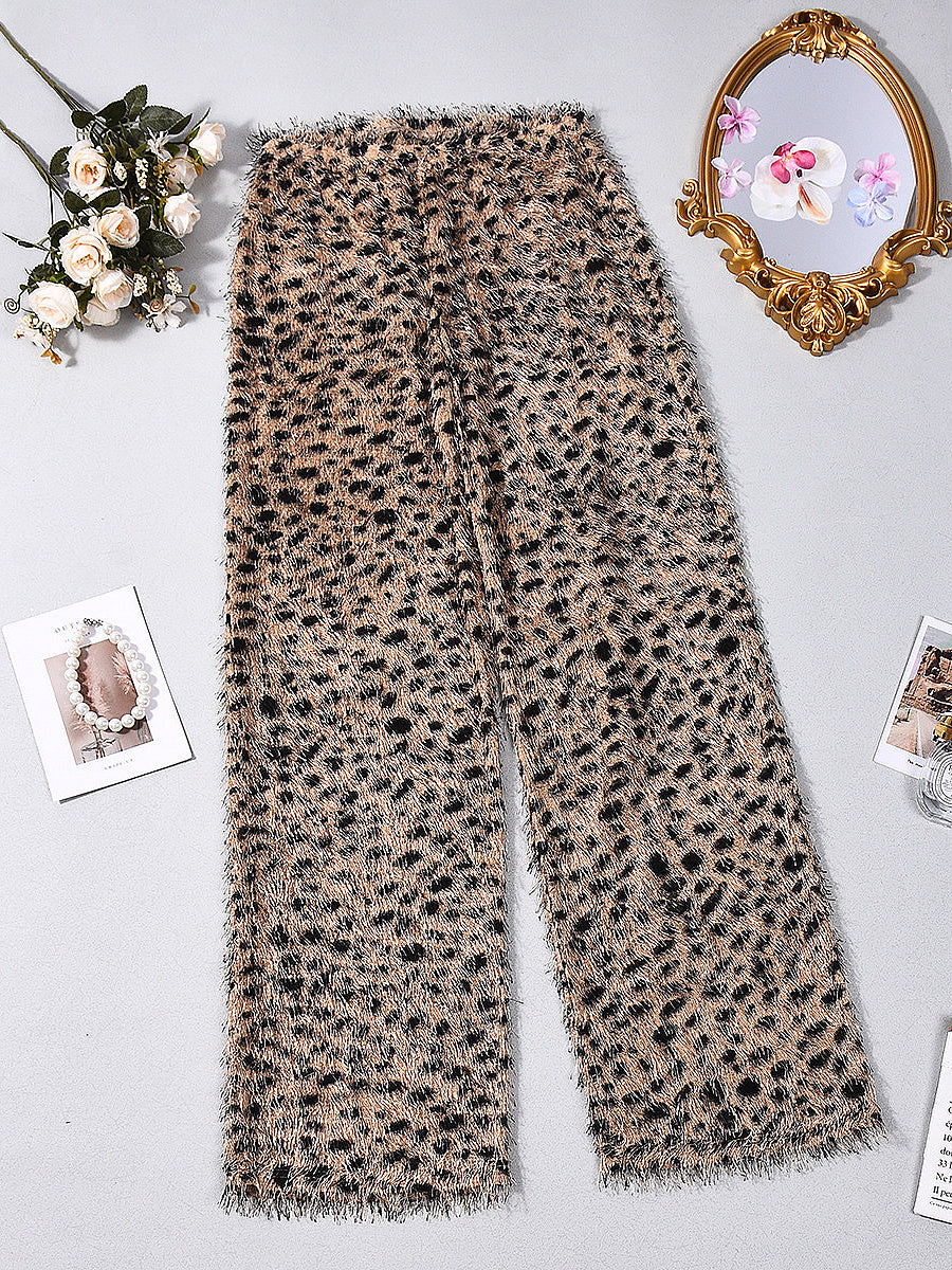 Trendy Women's Low Rise Leopard Print Pants