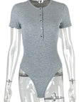 Summer Women's Sexy Slim Fit Short Sleeve Bodysuit