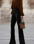 Fashionable Velvet Flared Pants for Women