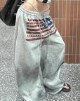 Sexy American Flag Print Drawstring Pants