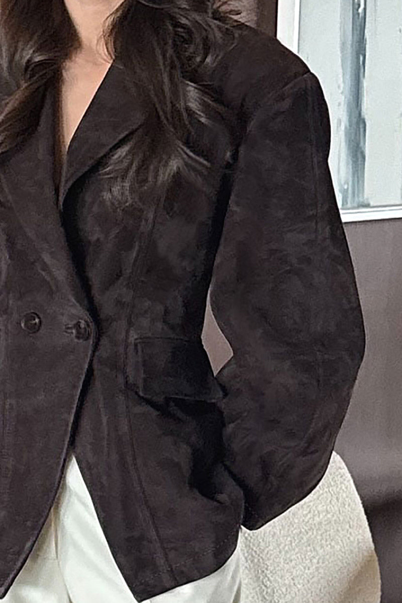 Stylish Suede Blazer for Autumn and Winter
