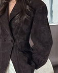 Stylish Suede Blazer for Autumn and Winter
