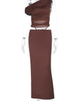 Off Shoulder Sheer Hollow Out Dress for Women