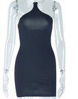 Stylish Backless Bodycon Dress with Shirt Collar