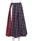 Nazada Women's Autumn Color Block Plaid Skirt