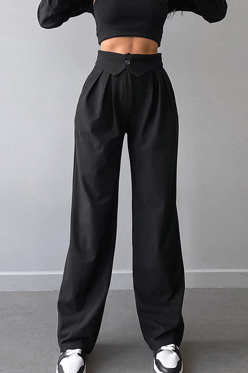 Rive Pleated Wide-Leg Trousers