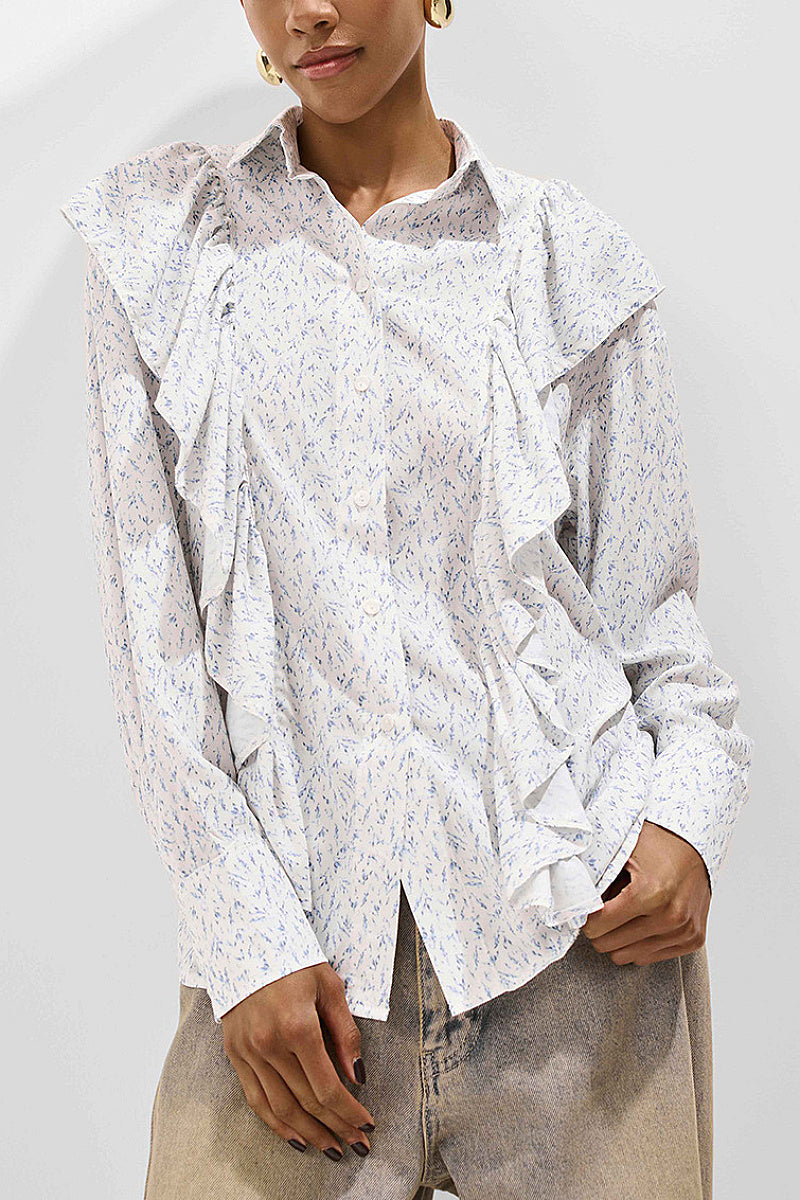 Loose Floral Print Shirt for Women