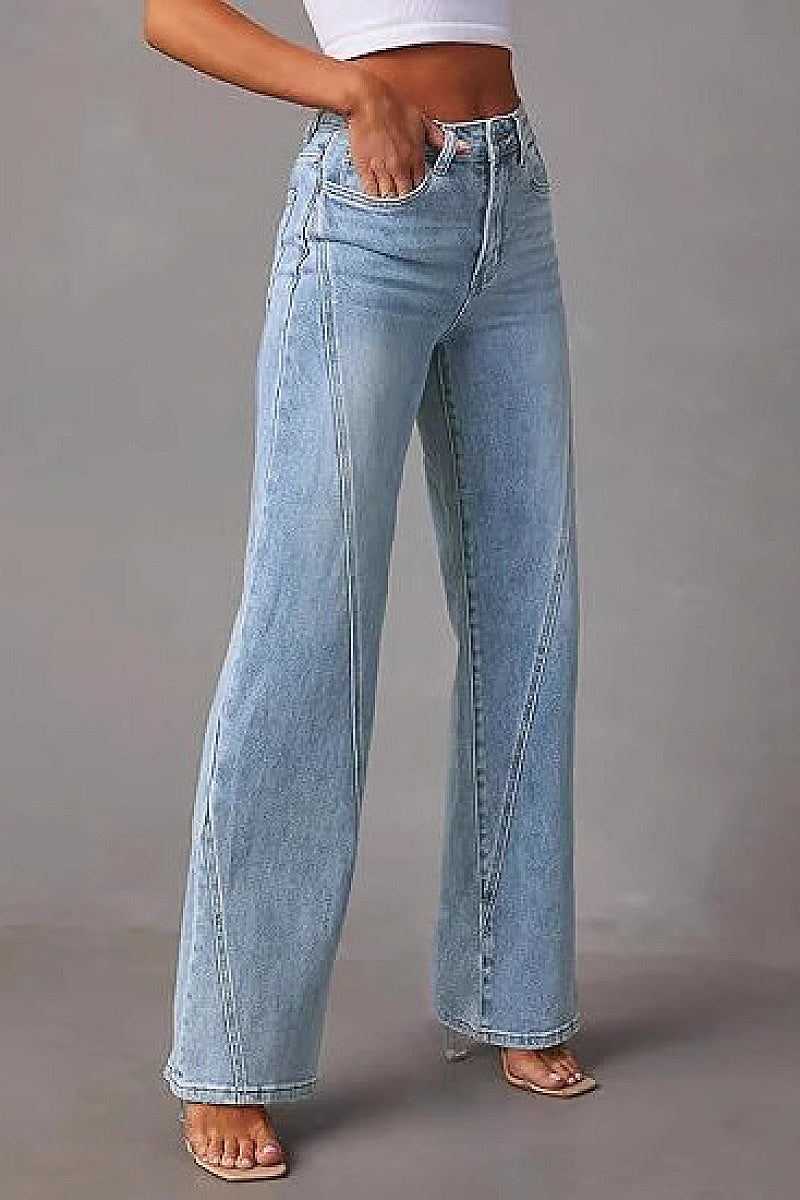 Fashionable Loose Fit Women's Wide Leg Jeans