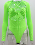 Summer Sexy Hollow Out Long Sleeve Bodysuit