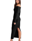 Elegant Off-Shoulder Long Sleeve Dress