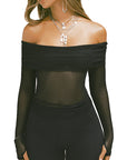 Sexy Off-Shoulder Mesh Top for Women