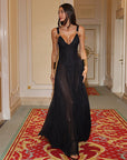 Elegant Long Dress with Sheer A-Line Design