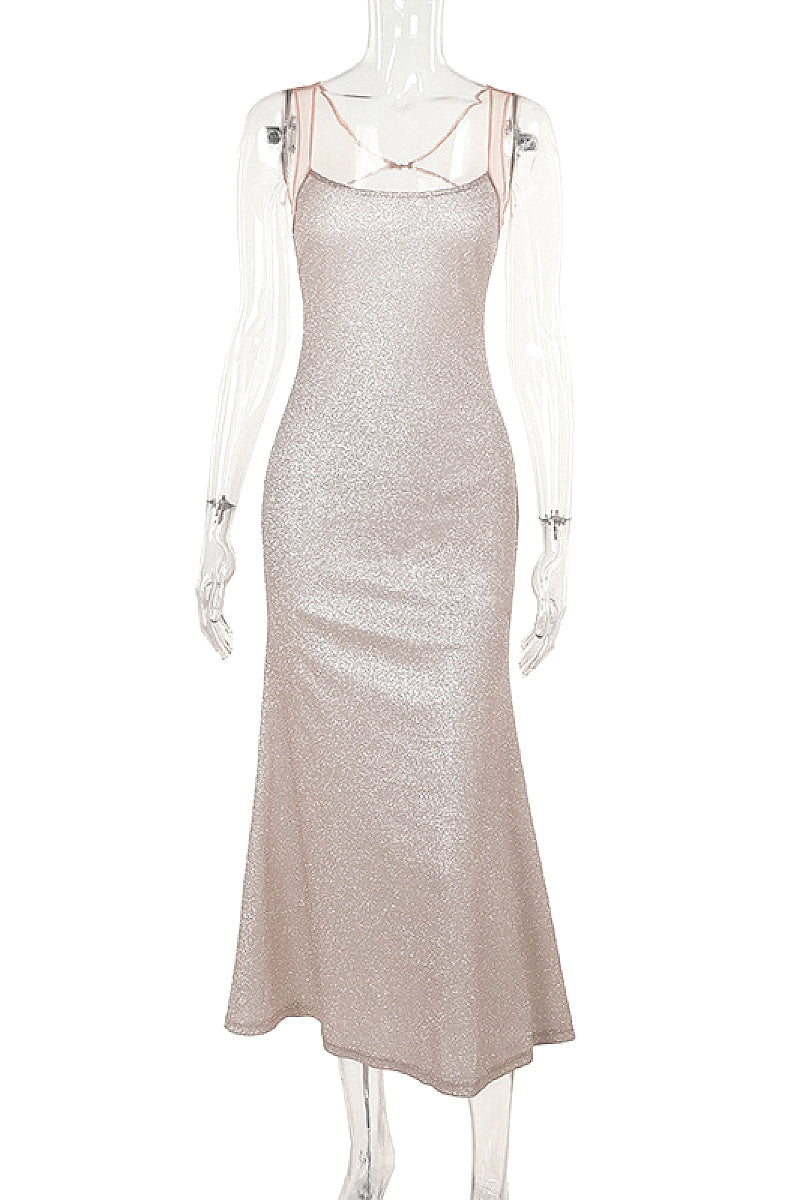 Stylish Shimmering Spaghetti Strap Dress