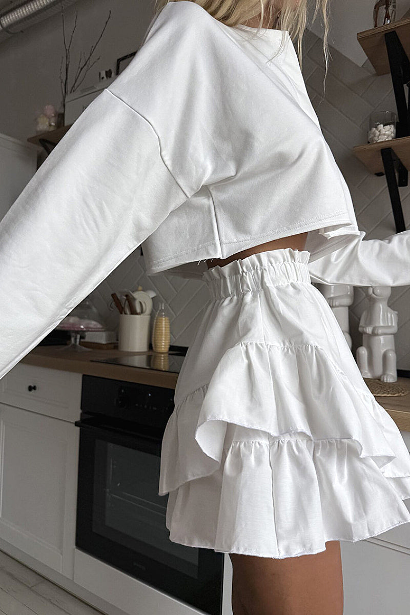 Summer High Waist Ruffle Cake Skirt