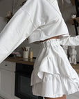 Summer High Waist Ruffle Cake Skirt