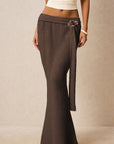 New Autumn Winter Women Knitted Skirt with Metal Accents