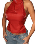 Satin Backless Top for Spring and Summer