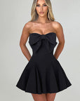 Chic Strapless Bowknot Mini Dress for Women