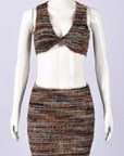 Sexy Slim Fit Crop Top and Skirt Set for Women