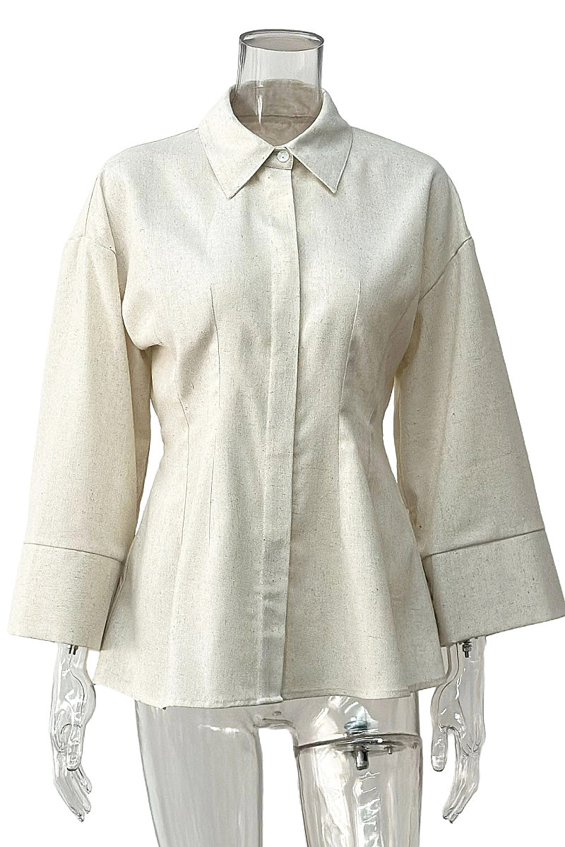 Simple Loose Linen Women's Shirt for Spring and Summer