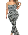 2025 Autumn New Women's Striped Backless Jumpsuit