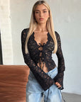 Vintage French Style Sheer Lace Cardigan