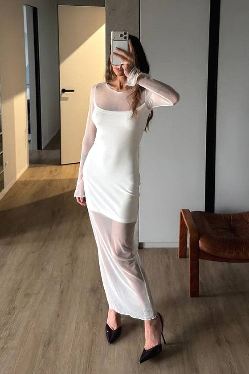 Elegant Sheer Mesh Dress for Women