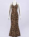 Sexy Sleeveless Leopard Print Bodycon Dress