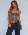 Summer Sheer Leopard Print Camisole Top
