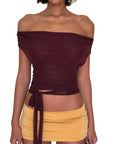 Chic Burgundy Tie-Front Crop Top
