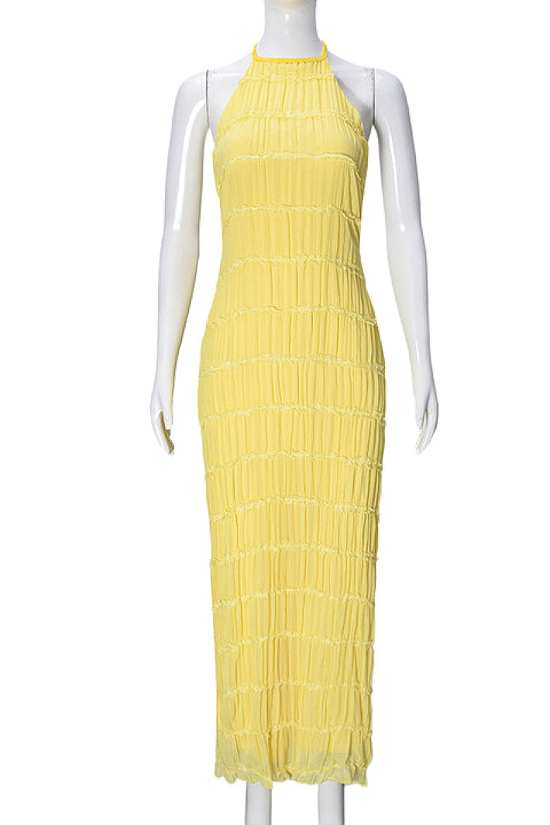 New Women's Backless Ruffled Dress