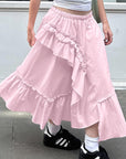 French Style Ruffled A-Line Skirt for Women