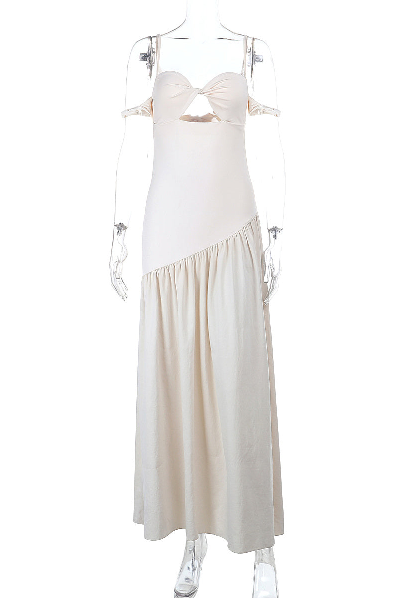 Elegant Off-Shoulder Spliced Dress