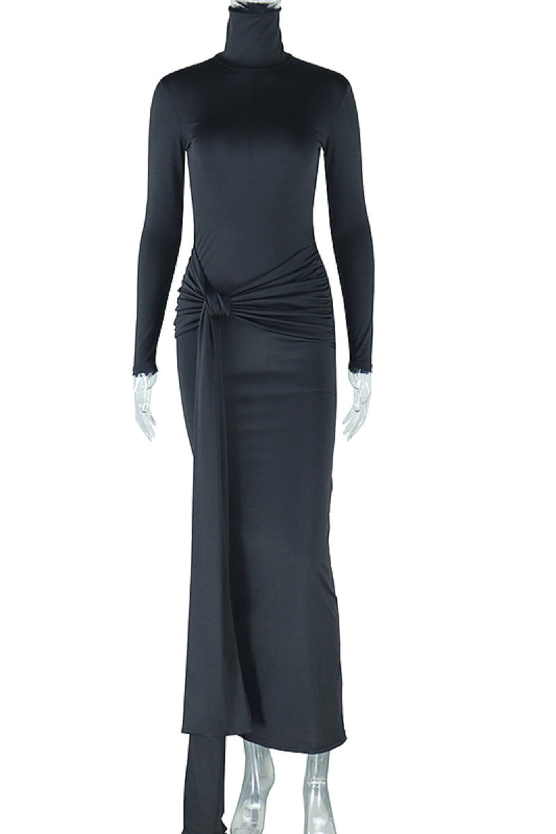Elegant Long Sleeve Round Neck Dress
