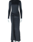 Elegant Long Sleeve Round Neck Dress