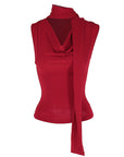 Sleeveless Summer Top with Tie for Women