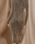 Elegant Long Sleeve Round Neck Dress for Women