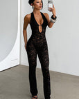 Sexy Lace Halter Jumpsuit for Summer