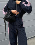 Trendy Color Block Casual Sports Suit