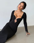 Elegant V-Neck Mermaid Dress for Parties
