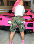 Summer Casual Loose Camouflage Pocket Shorts