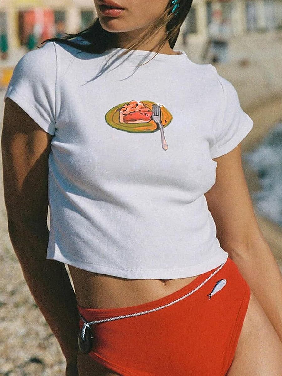 Trendy Summer T-Shirt with High Waist Pants