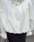 Vintage Beige Jacket for Women with Stand Collar