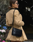 Chic Khaki Two-Piece Suit with Skirt and Jacket