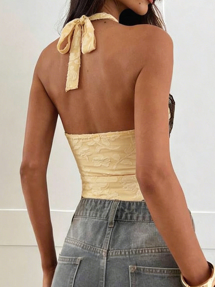 Fashionable Sexy Backless Knitted Top