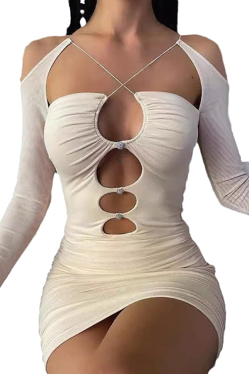 Sexy Sheer Mesh Bodycon Dress for Nightclub