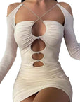 Sexy Sheer Mesh Bodycon Dress for Nightclub