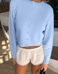 Casual Solid Color Cardigan Sweater for Women