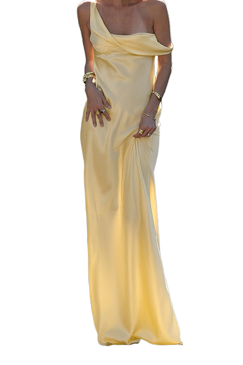 Elegant Solid Color Sleeveless Long Dress